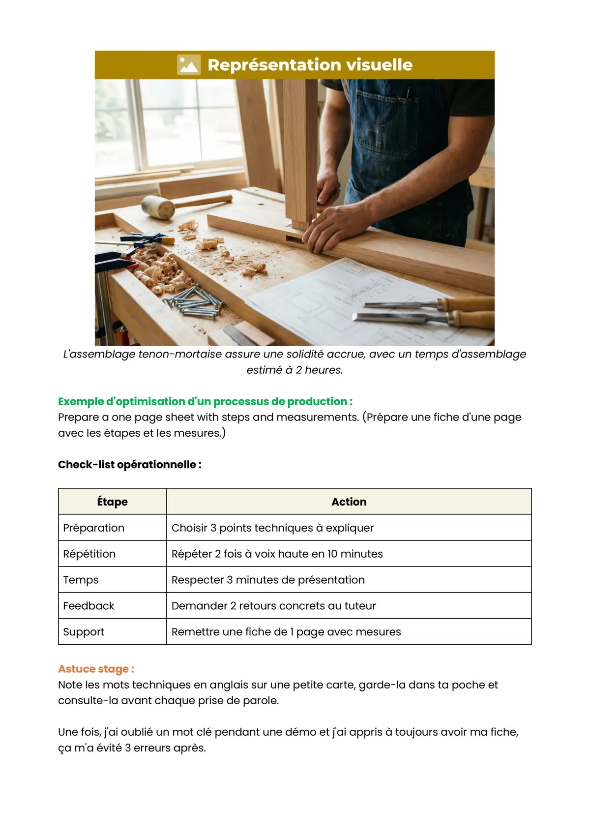 Example Fiche de Révision CAP MF
